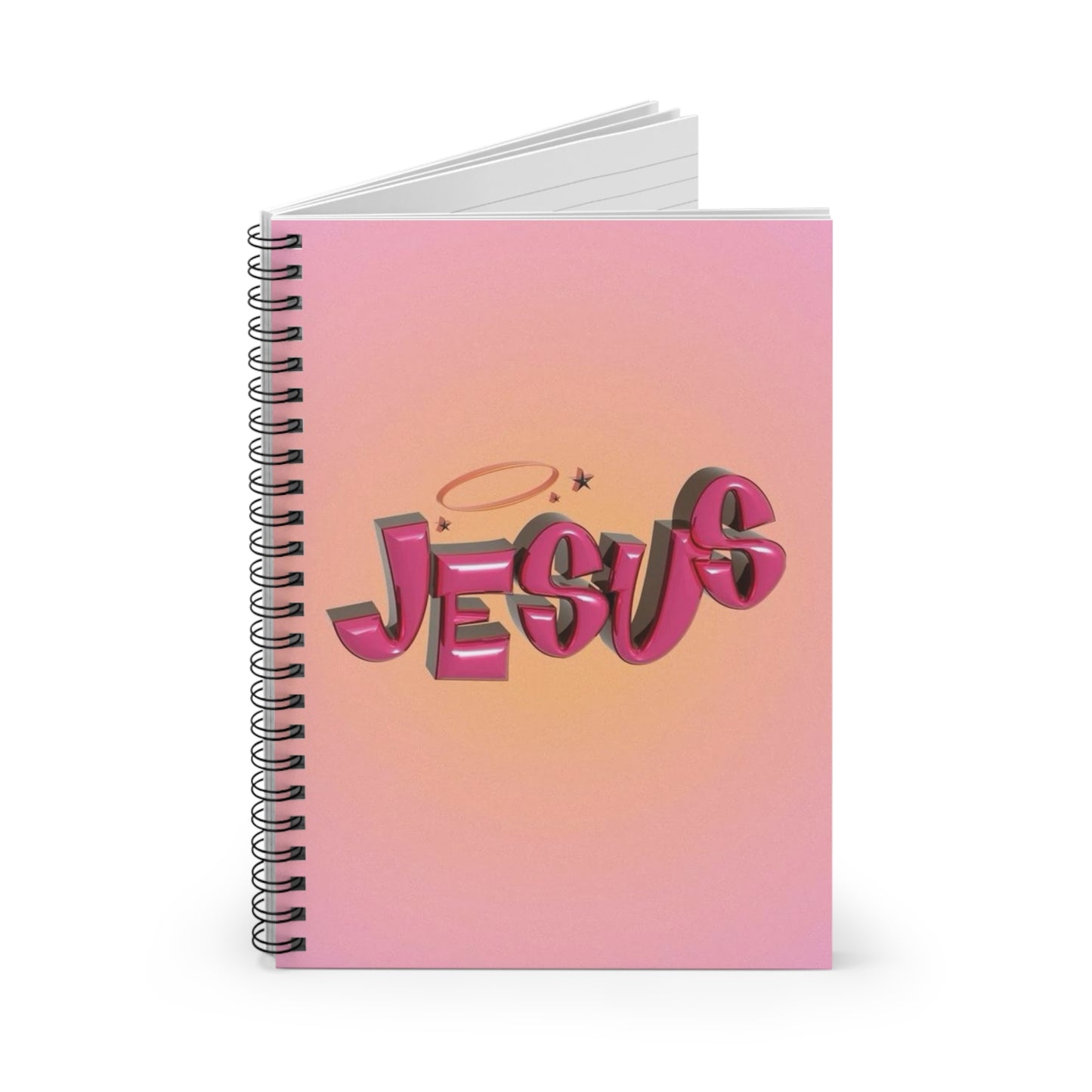 Jesus Bubble Text Spiral Notebook - Ruled Line