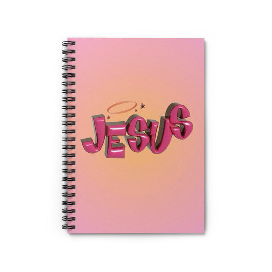 Jesus Bubble Text Spiral Notebook - Ruled Line